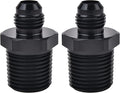 EVIL ENERGY 6AN Male Flare to 1/2" NPT Pipe Fitting Adapter Aluminum Straight Black 2PCS