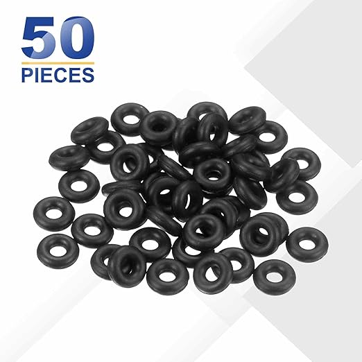HARFINGTON 50pcs Nitrile Rubber O-Rings 6mm OD 2mm ID 2mm Width Metric Buna-N NBR Sealing Gasket Plumbing Sealing Repair O Rings for Car Auto Vehicle Repair Faucet Air Gas