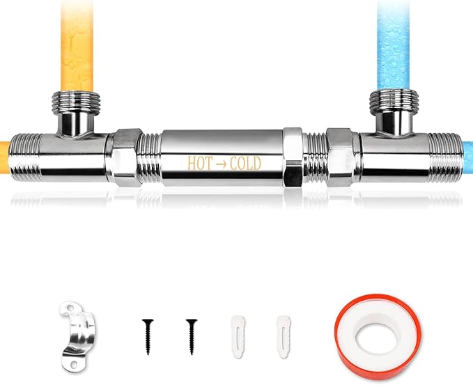 Hot Water Recirculating Valve Bridge for Hot Water Recirculation System Thermal Bridge Valve 304 Stainless Steel Directly Replace Old Plastic Model, Replace #367010 595926 596816 500805