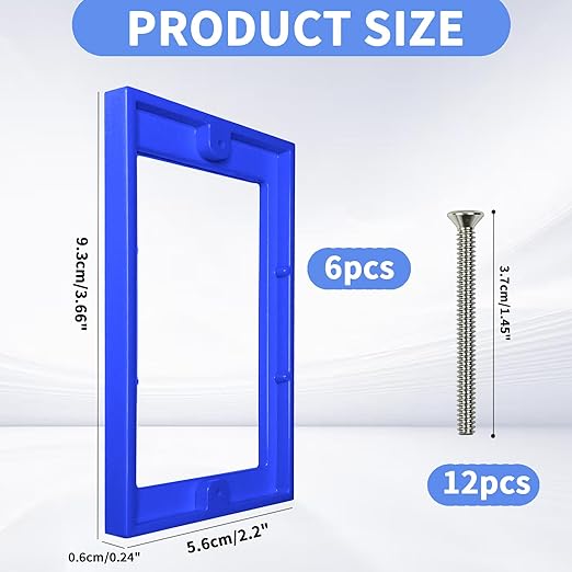 6 PCS 1/4" Single Gang Outlet Box Extenders with 12 Screws - Electrical Outlet Extender Receptacle Box Extenders for Electrical Outlet Switches, Blue
