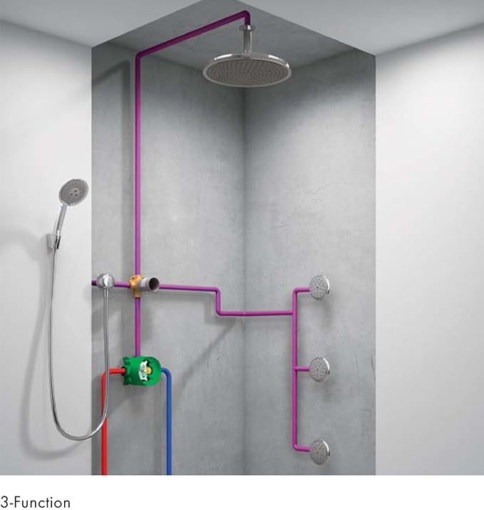 Hansgrohe Chrome Raindance Shower Set w/Handshower Wallbar, Pressure Balance Valve Trim w/Diverter, Rough, Chrome