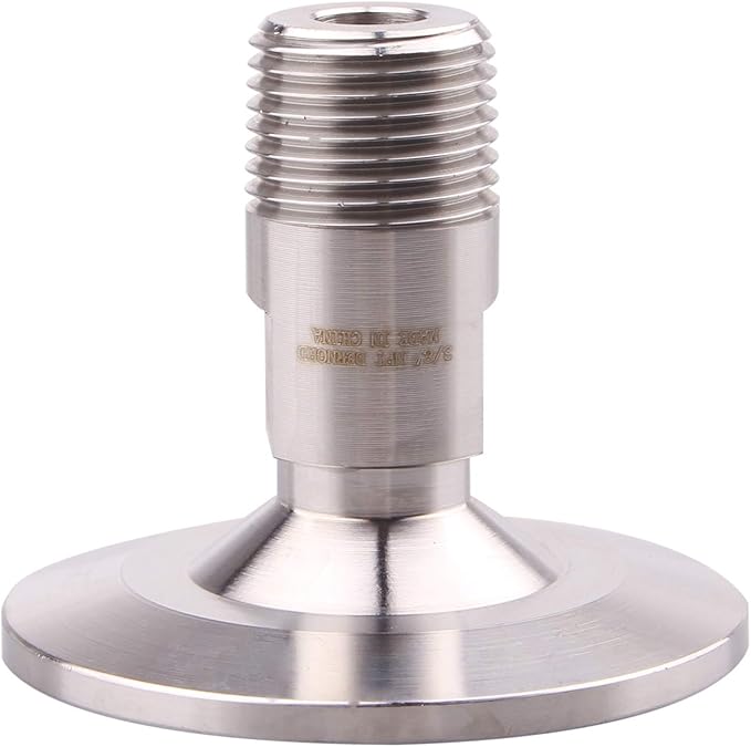 DERNORD 1.5''Tri clamp Adapter to 3/8 inch MNPT Thread Ferrule Sanitary Pipe Fitting