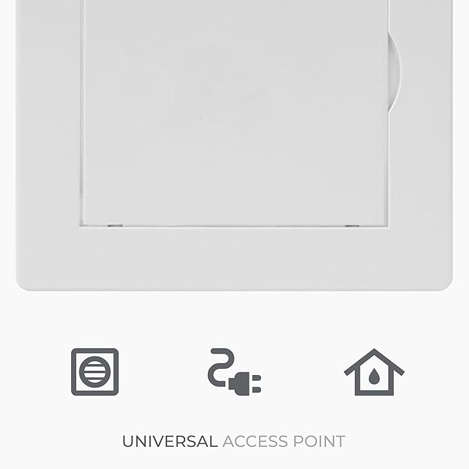 4 x 6 Inch White Square ABS Plastic Plumbing Access Panel - Indoor Wall Access Door for HVAC, Wall, Ceiling, and Drywall with Panel - Opening Box Door Cover - Easy to Instal