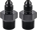 EVIL ENERGY 4AN Male Flare to 1/4" NPT Pipe Fitting Adapter Aluminum Straight Black 2PCS