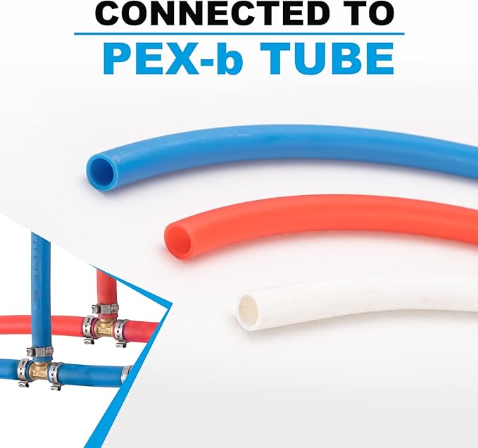 WMAXPFIT(10 Pack) 3/4 Inch PEX Tee F1807, LF Brass crimp fitting for PEX-b pipe
