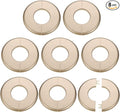 HARFINGTON 8pcs Wall Split Flange 44mm/1.7" Self-Adhesive Plumbing Cover Plates ABS Plastic Round Escutcheon Plate Buckle Design for Water Pipe Bathroom Kitchen Decoration, Gold Tone