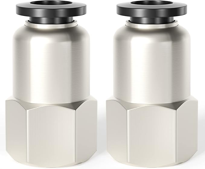 TAILONZ PNEUMATIC Female Straight 3/8 Inch Tube OD x 1/8 Inch NPT Thread Push to Connect Fittings PCF-3/8-N1(Pack of 10)