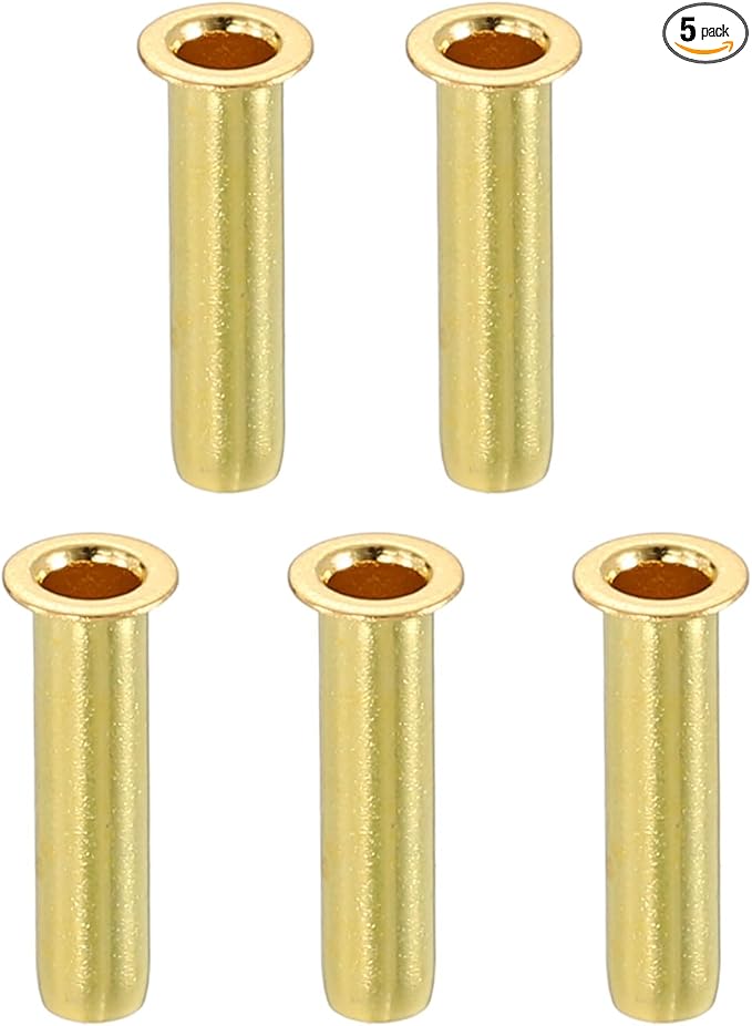 uxcell 5Pcs Fit for 2.5mm(1/8") Tube ID Brass Compression Fitting, Insert Tube Support Compression Sleeve Fitting, Sleeve Ferrules for Water Oil Air Pipe