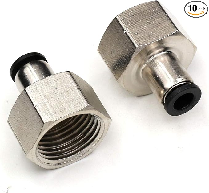 1/2 Npt Female Push to Connect Fittings,CEKER 1/4 Od x 1/2" NPT Female Thread Air Fittings 1/4 Quick Connect Air Lines Fittings Pneumatic Tubing Fitting Push in Connector 10Packs