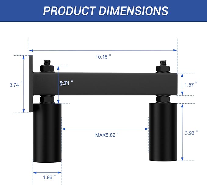 Adjustable Slide Gate Guide Roller,Heavy Duty 4" Thickening Sliding Gate Support Assembly, Iron Gate Guide Wheel Pulley, Adjustable Up to 5.7" for Sliding Rolling Gates