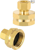 (Pack of 2) EFIELD 3/8" OD Compression x 3/4" FHT Garden Hose Threaded Female Brass Adapter,LF Brass,(HOSE032)