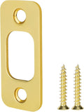 Deadbolt Strike Plate, Solid Brass Door Backplate 1" X 2 1/4“, Round Corner Heavy Duty - 1 Pack