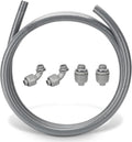 HOXHA 1/2 Inch 10 Ft Electrical Conduit Kit AC Whip Kit Flexible PVC Non Metallic Liquid Tight Conduit, Electrical Wire Conduit Pipe with Straight and 90-Degree Conduit Connector Fittings
