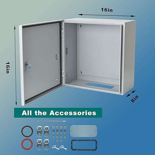 Waterproof Electrical Enclosure 16 x 16 x 8'', Outdoor Electrical Box Weatherproof, Electrical Junction Box with Reinforced Lock