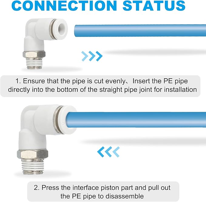PATIKIL Push to Connect Fitting, 10 Pack Pneumatic Air Elbow Quick Connector 1/8"PT Male Thread x 6mm Tube 90 Degree Connect Tubing Elbow Air Tube Fitting Pneumatic Quick Adapter, White