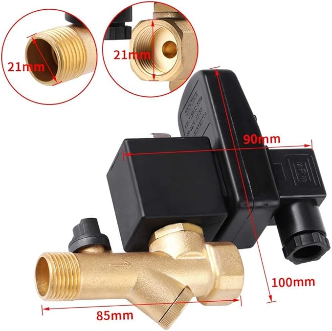 Automatic Drain Valve,G1/2 DN15 Automatic Electronic Timed Drain Valve for Air Compressor Condensate Management (AC230V)