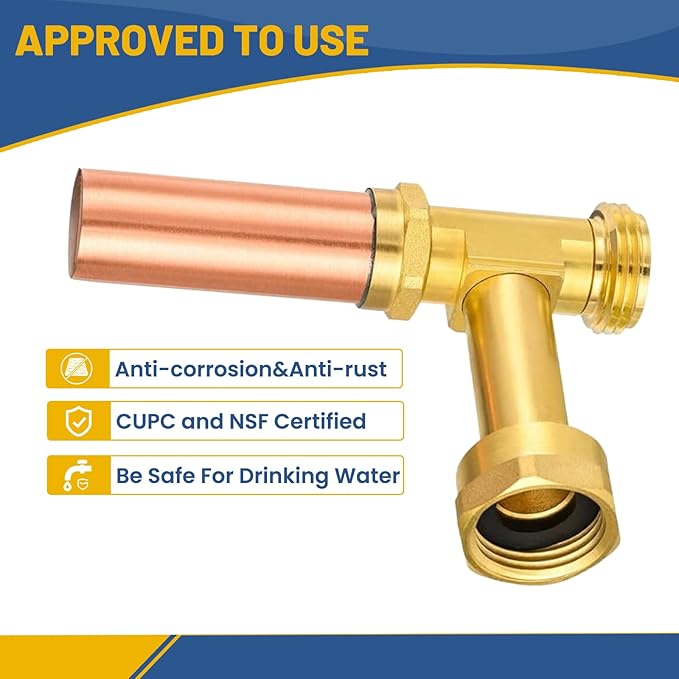 Water Hammer Arrestor,3/4 Inch Swivel FHT x 3/4 Inch MHT Copper Water Arrestor for Washing Machine Connection(10PACK,Angle Copper Arrestor)