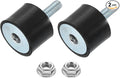 uxcell M5 Rubber Mounts, 2Pcs 20x15mm(DxH) Rubber Cylindrical Anti Vibration Isolator Shock Absorber with Lock Nut for Car Bobbin Generator Air Compressors