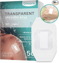Dimora Transparent Film Dressing with Pad 50 Pack, 2.3"x2.7" Waterproof Adhesive Bandages Post Surgical Wound Cover Barrier Film