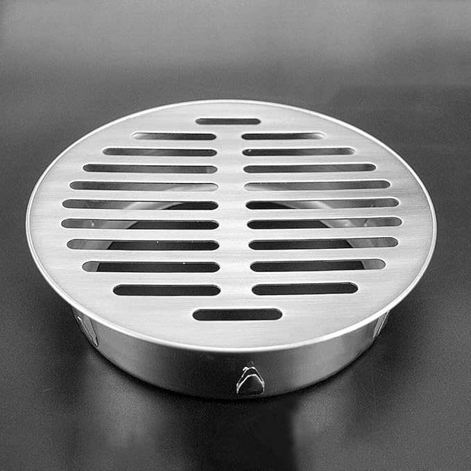 Floor Drain Cover, Stainless Steel Round Anti Blocking Round Grate Cover, Balcony Snap-in Drain Drain Strainers for Bathroom, Kitchen, Washroom, Patios(160 Flat Mouth)
