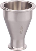 DERNORD Sanitary Fitting Reducer Fitting SUS304 Tri Clamp Ferrule Style 3" Tube OD to 1-1/2" Tube OD