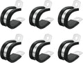 uxcell 7/8"(22mm) Cable Clamp, 304 Stainless Steel Rubber Cushioned Insulated Clamp R Shape Metal Clamps Tube Holder for Pipe Hose Wire Cord Installation 6Pcs