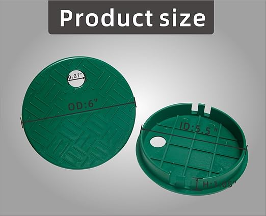 2 PCS Valve Box Cover Lid ID 5.5" OD 6" for Sprinkler Irrigation System, Only Compatation with ID 5.5" Sprinkler System Covers Outdoors (5.5 inch)