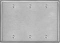 BESTTEN 3-Gang Blank Metal Wall Plate with Ｗhite or Clear Plastic Film, Corrosion-Resistant No Device Stainless Steel Outlet Cover, Standard Size, H4.53” x W6.38”, Brushed finish