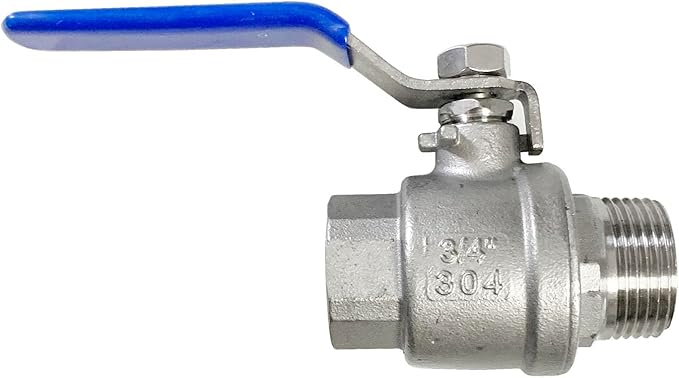 3/4" Male to Female Thread Full Port Ball Valves NPT 304 Stainless Steel for Water Oil Gas WOG1000 (Pack of 2)