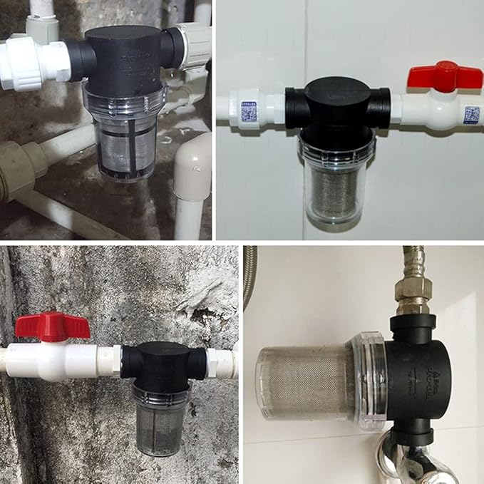 Pipeline Filter,Inline Mesh Screen, 1pcs Garden Watering Filter, 1/2" 3/4" 1" Plastic Irrigation System Impurity Prefilter Aquaculture Household Water Pipe Strainer (Color:40 mesh, Size:3/4") ( Color