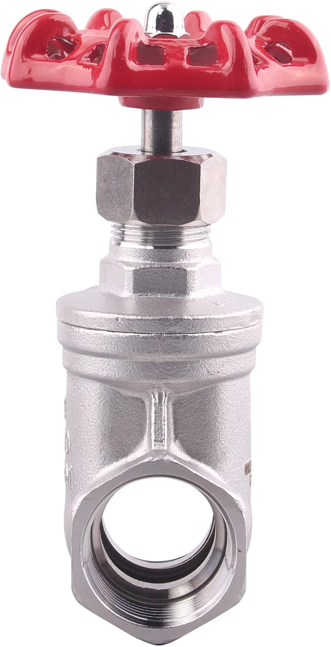 Heavy Duty Gate Valve - 2" NPT Stainless Steel Female x Female Thread Rotary Sluice Valve with Wheel Handle 200WOG For Water Oil Gas