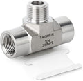 TAISHER 1PCS Forging of 304 Stainless Steel Tee Pipe Fittings, 3/8" NPT Female x 3/8" NPT Male x 3/8" NPT Female Pipe Fittings, Male Branch Tee