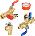 3/4 Inch FIP x 3/4 Inch Pex-B Crimp(F1807) EFIELD IPS Isolator Tankless Water Heater Service Valve Kit, with Pressure Relief Valve,(TOOL053)