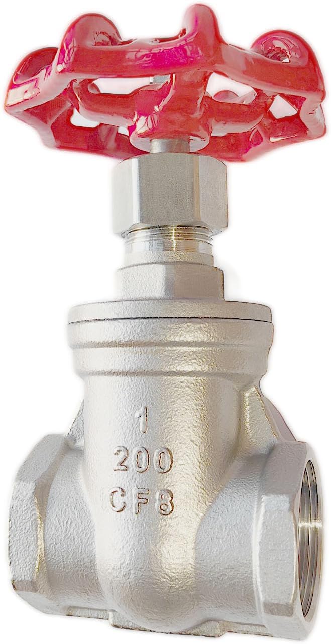 304 Stainless Steel Gate Valve, 1" NPT Stainless Steel Female Threaded Rotary globe valve for water flow switches, fuel water vapor, air switches, for sump pumps and air compressors DN25