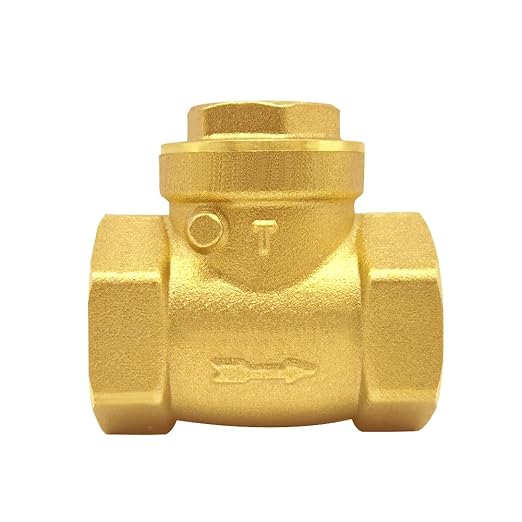 Joywayus 1/2” Female Thread Brass Horizontal Check Valve DN15 One-Way Non-return Swing Check Valve Prevent Water Backflow