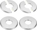 PATIKIL Wall Split Flange 95mm / 3.7" OD, 4 Pcs Round Escutcheon Plate Cover PPR Plumbing Cover Plates with Self-Adhesive Tape for 33.5mm / 1.3" Dia Water Pipe Faucet, Silver