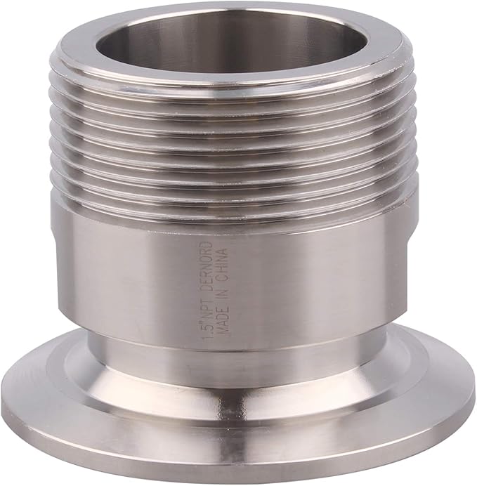 DERNORD 2''Tri clamp Adapter to 1.5 inch MNPT Thread Ferrule Sanitary Pipe Fitting