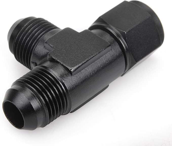 8AN Flare Male Tee Fitting Adapter with AN8 Female Swivel on Run Aluminum 2Pcs