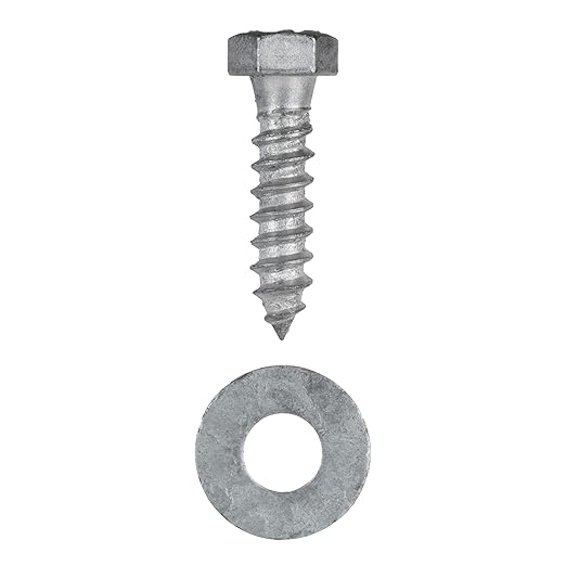 3/8 x 1-1/2 (50 Pack) Lag Screw Kit, 50 Screws and 50 washers, Hot Dip Galvanized, Meets ASME B18.2.1 Industrial/Commercial Grade by Makers Bolt