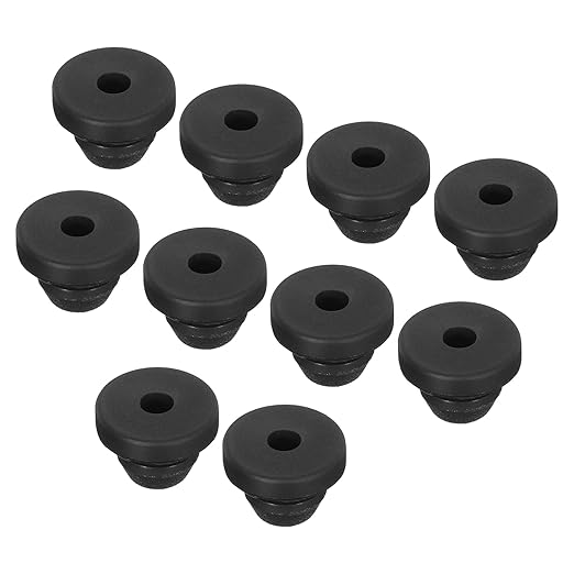 MECCANIXITY 20Pcs Snap Rubber Grommet Plug Mount Dia 4.5mm ID 2mm Narrow Groove Width 1.5mm Seal Anti-Scratch for Electrical Box Cable Pipes Black