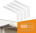 CLT White Shelf Bracket, 12” X 5” Quarter Inch (1/4") Thick- Max Load: 440 lb Rustic Industrial Modern Farmhouse Heavy Duty Cold Rolled Steel Bracket for Table Bench, Space Saving DIY, Pack of 4