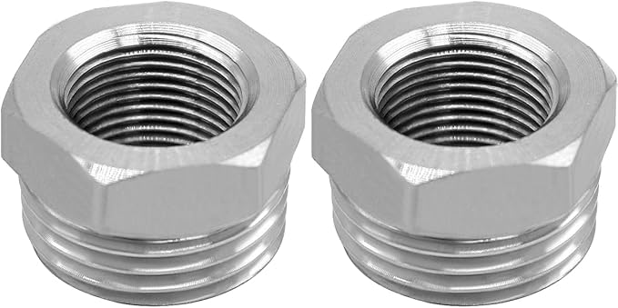 Beduan Stainless Water Line Adapter 3/8 Female to 1/2 NPT Male Reducer - Compression Fitting for Kitchen Bathroom Faucet Supply Hose, Stop Valve, Pipe Connector (Pack of 2)