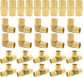 Hooshing 30PCS PEX Fittings Combo 3/4 Inch Straight Coupling(10) 90 Degree Elbow (10) PEX Tee (10) Brass Barb Crimp Pipe Plumbing Hose Fittings
