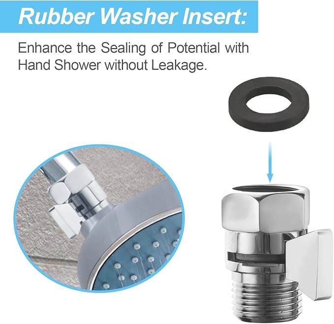 Brass Shut Off Valve, Shower Flow Control Valve, G1/2 Shower Water Pressure Regulator, Water Flow Control Valves for Handheld Shower Head, Chrome