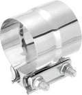 uxcell 2.8 Inch Exhaust Clamp, 304 Stainless Steel Butt Joint Band Clamp Sleeve Coupler Pipe Repair Clamp Universal Widening Clamp for Exhaust Pipes Mufflers, Silver
