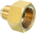 PATIKIL 3/4 Inch (1-1/16-14UNF) Female x 1/2 Inch (3/4-16UNF) Male SAE 45 Degree Flare Brass Connector for Air Gas Pipeline Refrigeration HVAC