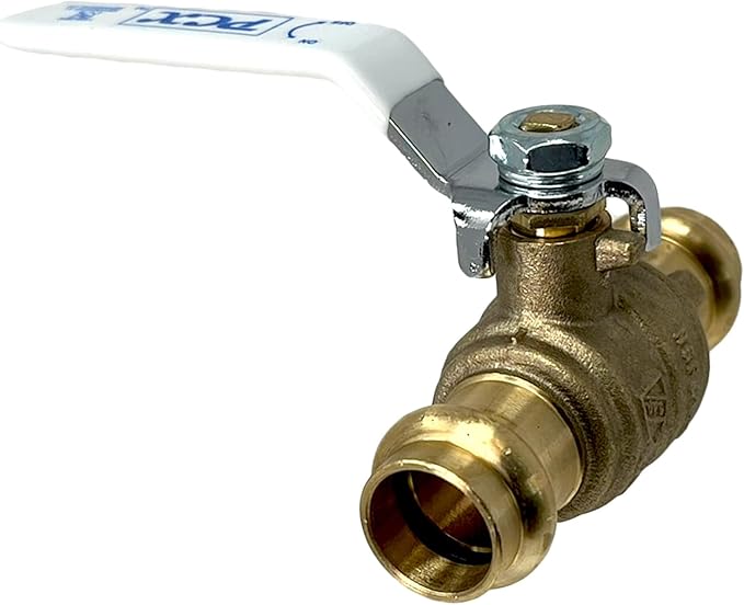 PROCURU 10-Pack 1/2-Inch Press Copper Ball Valve, Heavy Duty Brass Body, Full Port, LF Certified Safe (3BP050-10P)