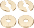 PATIKIL Wall Split Flange 80mm / 3.1" OD, 4 Pcs Round Escutcheon Plate Cover PPR Plumbing Cover Plates with Self-Adhesive Tape for 22.5mm / 0.9" Dia Water Pipe Faucet, Gold