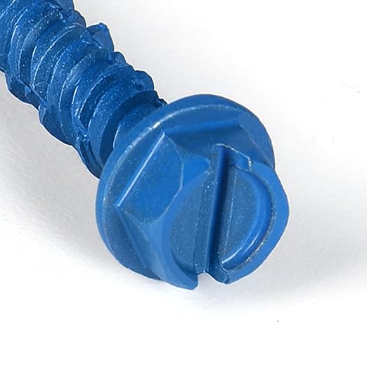3/16x2-1/4 Inch 65Pcs Hex Head Concrete Screws, Screws Anchor with Drill Bit,for Masonry, Block, Brick, Cement, Stucco, No Pre Drilling, Diamond Point