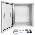 Outdoor Electrical Box 24x 24 x 8''D NEMA 4X Enclosure Steel Box, Waterproof & Dustproof Outdoor/Indoor Lockable Electrical Junction Box, with Mounting Plate